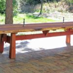 live edge slab redwood table
