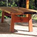 live edge redwood slab table