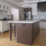 walnut and white painted kitchen