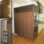 walnut pantry oven cabinets